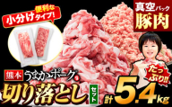 豚肉 切り落とし ＆ ミンチ ハーフセット 3セット 5.4kg 豚 細切れ こま切れ 豚こま 豚小間切れ 豚しゃぶ 小分け 訳あり 訳有 ひき肉 うまかポーク 傷 規格外 ぶた肉 ぶた 真空パック  簡易包装 冷凍 《2026年2月発送予定》
