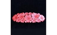 つげ細工 バレッタ(桜/拭き漆仕上げ) 約11cm×3.5cm【1116509】