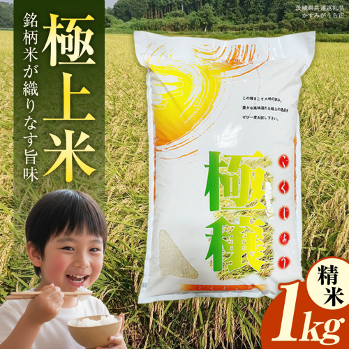 【 令和7年産 】 極上ふるさと米 精米 1kg (茨城県共通返礼品 かすみがうら市) スピード 最短 7日 すぐ届く すぐ発送 スピード発送 早い 新米 米 ごはん もっちり 甘い コメ お米 白米 コシヒカリ こしひかり あきたこまち にじのきらめき ミルキークイーン オールインワン米 [EX030sa] 2471081 - 茨城県桜川市