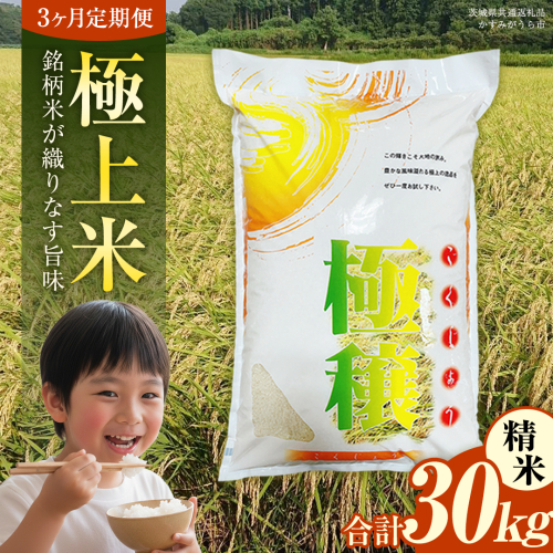 【 令和7年産 】 【 3ヶ月 定期便 】 極上ふるさと米 精米 10kg × 3回 ( 合計 30kg ) (茨城県共通返礼品 かすみがうら市) スピード 最短 7日 すぐ届く すぐ発送 スピード発送 早い 米 ごはん もっちり 甘い コメ お米 白米 コシヒカリ こしひかり あきたこまち にじのきらめき ミルキークイーン オールインワン米 [EX035sa] 2471090 - 茨城県桜川市