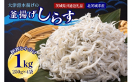 大津港水揚げの釜揚げしらす 1kg[500g×2箱]（茨城県共通返礼品・北茨城市産） A78-006