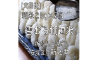 令和7年 新潟県産 棚田米 新之助 精白米 定期便 12kg 12キロ (2kg×6回) 雪中貯蔵 雪むろ しんのすけ 精米 お米 こめ 新潟 上越 米 送料無料