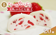 訳あり スイーツ いちご大福 〈20個入〉 アイスクリーム 個包装 北国のいちご大福 いちご 苺 スイーツ 訳あり デザート 大容量 アイス 生クリーム大福 大福 和菓子 お菓子 小分け 人気 ギフト 贈答用 冷凍  ふるさと納税 岩手県 一関市 ichigo daifuku いちごだいふく