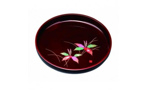 丸盆 30cm 溜 二人静 ［YG448］ 2475399 - 和歌山県那智勝浦町