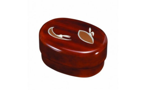 小判入子弁当箱 杢目 かくれんぼ（中子なし）シール付 ［YG485］ 2475436 - 和歌山県那智勝浦町