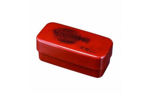 長角入子弁当箱 特大 根来 ひらめ（中子なし）シール付 ［YG490］ 2475441 - 和歌山県那智勝浦町
