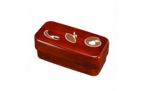 長角入子弁当箱 特大 杢目 かくれんぼ（中子なし）シール付 ［YG491］ 2475442 - 和歌山県那智勝浦町