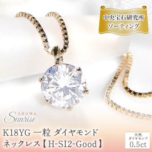 K18YG【0.5ct】一粒 ダイヤモンド ネックレス 【H-SI2-Good】【中央宝石研究所ソーティング】 CSN00161-18Y SWAV065
 2475870 - 山梨県昭和町