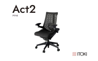 イトーキ『アクト２』エラストマーバック 抵抗付きウレタンキャスター ブラックフレーム 座張地(PV)：ブラックT（KJ427PV-MT1T1CF）【EI173W】
