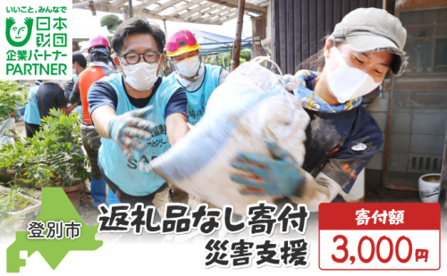 日本財団災害復興支援特別基金への寄附【災害支援】（返礼品なし）【MRI-AiD】【寄付額：3000円】 2479435 - 北海道登別市