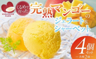 【2026年7月お届け】完熟マンゴーのジェラート＆シャーベット130ml×4個入り _Dw012-04