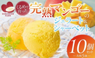 【2026年7月お届け】完熟マンゴーのジェラート＆シャーベット130ml×10個入り _Dw012-10