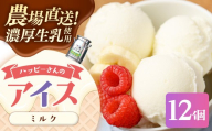 ハッピーさんのアイス（ミルク）12個入 アイスクリーム カップ スイーツ あいす セット ギフト プレゼント 贈り物 夏 ミルク 農場直送 冷凍 岩手県 岩手町