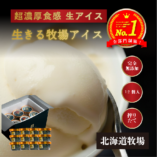 3460. 牧之瀬牧場 生きる牧場アイス 12個 詰め合わせ 2483111 - 北海道弟子屈町