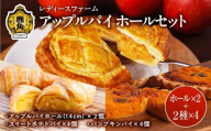 アップルパイ ホールセット（ホール2個 + パイ8個）【レディースファーム】スイーツ お菓子 バレンタインデー ホワイトデー 家庭用 完熟 国産 お中元 お歳暮 贈り物 贈答用 グルメ ギフト 故郷 秋田 あきた 鹿角市 鹿角 送料無料