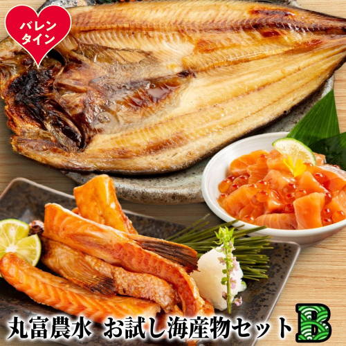 13-377 【バレンタインデー】丸富農水お試し海産物セットＢ 2485851 - 北海道紋別市