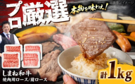 焼肉の定番!しまね和牛焼肉用ロース/肩ロース1kg(各250g×2)肉 にく お肉 おにく 和牛 牛肉 ぎゅうにく 牛肉1kg 国産 国産牛 ブランド牛 赤身 焼肉 焼肉用 やきにく ロース 肩ロース 肉4パック 人気 黒毛和牛 しまね和牛 島根和牛 島根 おすすめ 美味しい 柔らかい肉 詰め合わせ お試し 食べ比べ ロース2種 島根県雲南市/株式会社O.R.C [AIEF013]