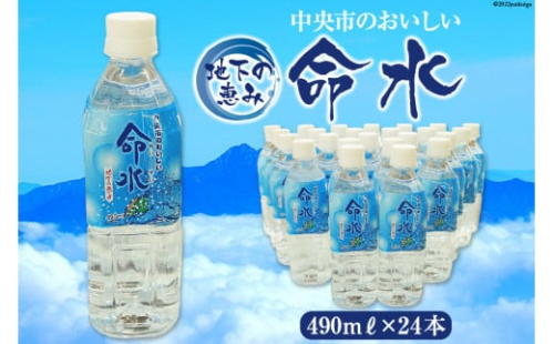 地下の恵み 中央市のおいしい命水 490ml×24本 飲み物 飲料 ミネラルウォーター ペットボトル 備蓄水 長期保存 災害 防災グッズ 災害用 避難用品 長期保存水 山梨県 中央市 送料無料 2489304 - 山梨県中央市