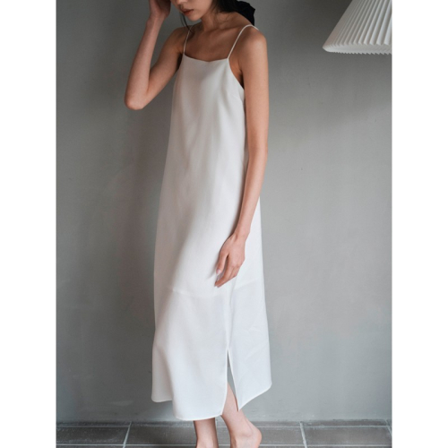 シルクサテンキャミドレス（白） ふるさと納税 キャミドレス ドレス シルク 高品質 丹後ちりめん インナー ファッション 2491488 - 京都府京丹後市