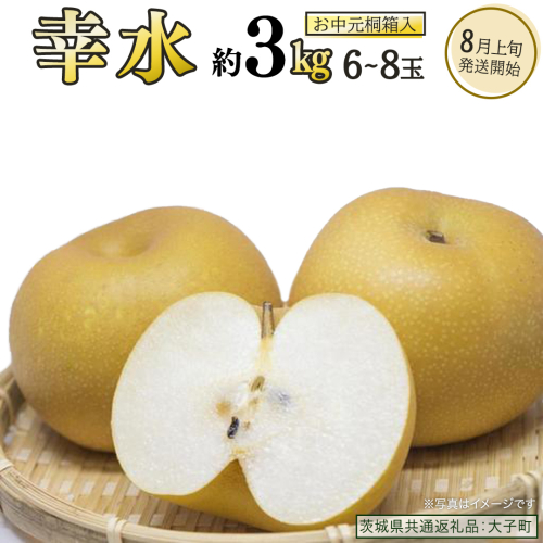 【 お中元 桐箱入り 】 幸水 約3kg (6～8玉)【2026年8月上旬発送開始】(茨城県共通返礼品：大子町) 梨 なし 果物 くだもの フルーツ 2492328 - 茨城県牛久市