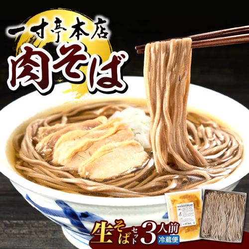 【一寸亭本店】 冷たい肉そば 3人前（190g×3束） 山形県 河北町 谷地 生そば 有名店 肉そば 自宅 贈答 冷たい ご当地 一寸亭 ka077-001g 2492615 - 山形県河北町