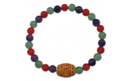 万事が馬九(うまく)行く九頭の馬3色柘植(つげ)ブレスレット【1697657】