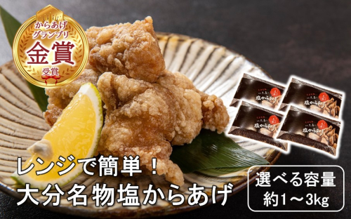 からあげグランプリ金賞受賞！選べる容量 塩からあげ1～3kg_2660R 2493320 - 大分県国東市
