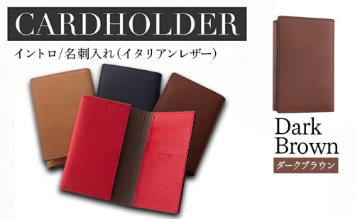 イントロ/名刺入れ（イタリアンレザー・ダークブラウン） カードケース レディース メンズ 二つ折り カード入れ 名刺ケース カード収納 プレゼント おすすめ 福岡県 大木町 ナデルファーデン BK138 2493437 - 福岡県大木町