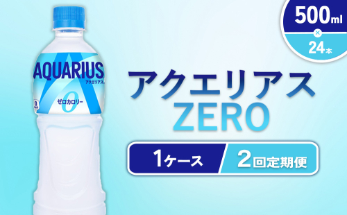 【2回定期便】アクエリアス ZERO（ゼロ） PET 500ml × 24本 1ケース 水分補給 スポーツ飲料 清涼飲料水 常温 AQUARIUS コカ・コーラ 熱中症対策 送料無料 スポーツ 運動 ウォーキング ランニング マラソン 部活 少年団 2493656 - 宮崎県えびの市
