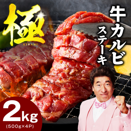 赤身カルビ ステーキ 2kg 焼肉用 500g×4P【氷温熟成×特製ダレ 牛肉 バラ 切り落とし 訳あり サイズ不揃い】 mrz0385 2494788 - 大阪府泉佐野市