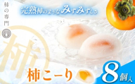 柿こーり 8個 セット | フルーツ 果物 くだもの 柿 かき カキ シャーベット ギフト デザート 甘味 冷菓 吉野本葛 西吉野 吉野葛 和菓子 | 奈良市 五條市
