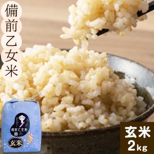 米 こめ コメ 備前乙女米 玄米 2kg 石原果樹園《30日以内に出荷予定（土日祝除く）》岡山県 浅口市 ご飯 お米 国産 岡山県産 送料無料 2495024 - 岡山県浅口市