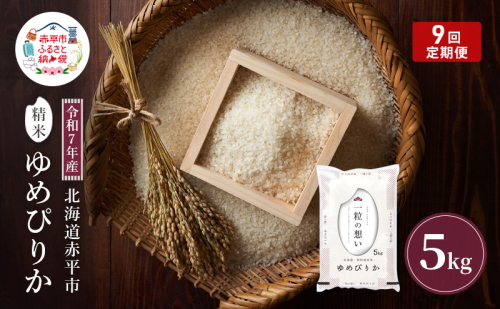 令和7年産 北海道 赤平産 ゆめぴりか 5kg 【限定寄附額】 9ヵ月連続お届け 白米 精米 米 北海道 ごはん ご飯 ライス おにぎり 定期便 定期 お楽しみ 9回 2495725 - 北海道赤平市