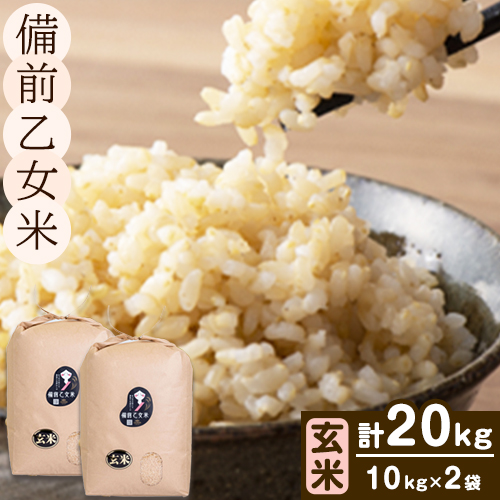 米 こめ コメ 備前乙女米 玄米 20kg 石原果樹園《30日以内に出荷予定（土日祝除く）》岡山県 浅口市 ご飯 お米 国産 岡山県産 送料無料 2497112 - 岡山県浅口市