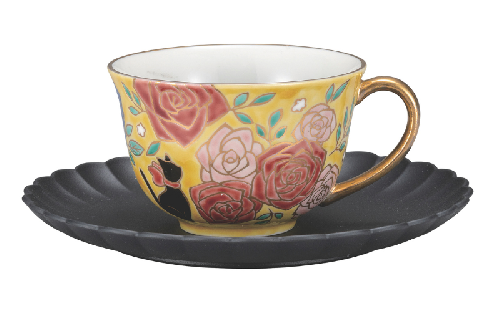 九谷焼　カップ＆ソーサー・黒猫 2498303 - 石川県能美市