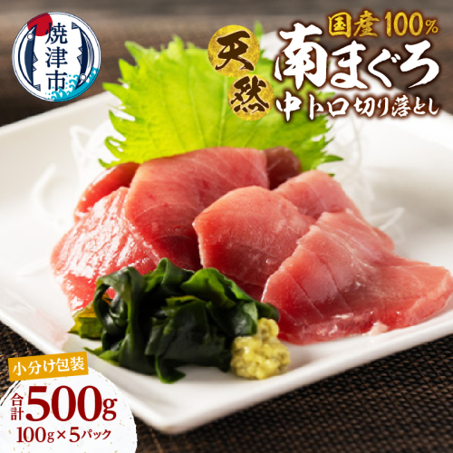 a10-1278　天然 ミナミマグロ 中トロ 小分け 焼津 海の極 計500g 100g×5P 2498413 - 静岡県焼津市