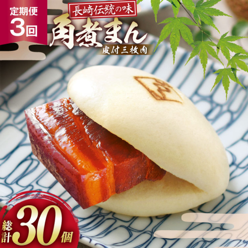 AJ227 角煮家こじま 【3回定期便】 皮付三枚肉 角煮まん 10個入り[ 角煮まん 長崎 こじま 長崎名物 角煮まんじゅう 角煮 まんじゅう 冷凍 簡単 手軽 角煮家こじま 長崎県 島原市 ] 2500747 - 長崎県島原市