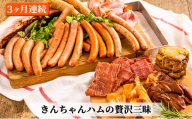 [№5762-0832]【定期便】きんちゃんハム の贅沢三昧  3ヵ月連続お届け