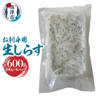 a10-1266 静岡県産お刺身用生しらす:100g×6パック 合計600g