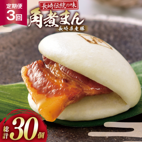 AJ223 角煮家こじま 【3回定期便】 長崎県産豚 角煮まん 10個入り [ 角煮まん 長崎 こじま 長崎名物 角煮まんじゅう 手軽 簡単 簡単調理 冷凍 角煮家こじま 長崎県 島原市 ] 2501640 - 長崎県島原市