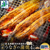 [贈答用]国産有頭旨鰻 250g×4尾 特大サイズ[関西風地焼き 老舗 五郎藤 うなぎ 1kg 小分け unagi ひつまぶし 簡単調理] 099H4345