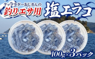 ケッツラゲーおじさんの 釣りエサ用塩エラコ100g×3パック 釣り用エサ 環形動物 三陸山田 山田町 YD-1039