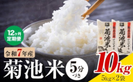 【12ヶ月定期便】令和7年産 熊本県産 菊池米 5分づき 10kg 1袋5kg 株式会社くまもとごはん 《お申込み翌月に出荷予定》米 お米 令和7年産 九州産 熊本県産  送料無料