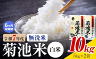 【6ヶ月定期便】 熊本県産 菊池米 白米 無洗米 10kg 1袋5kg 米 お米 令和7年産 九州産 熊本県産 送料無料《お申込み翌月に出荷予定》 白米 米