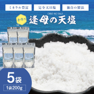 手作り天然塩 【逢母の天塩】200g×5パック