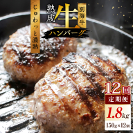 【12か月定期便】★KZ 別海牛生ハンバーグ1.8kg（150g×12個）【NSM120003】