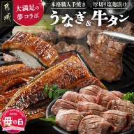 【母の日】大満足の夢コラボ☆うなぎ&厚切り牛タンセット≪5月7日～10日お届け≫_AC-3308-MG