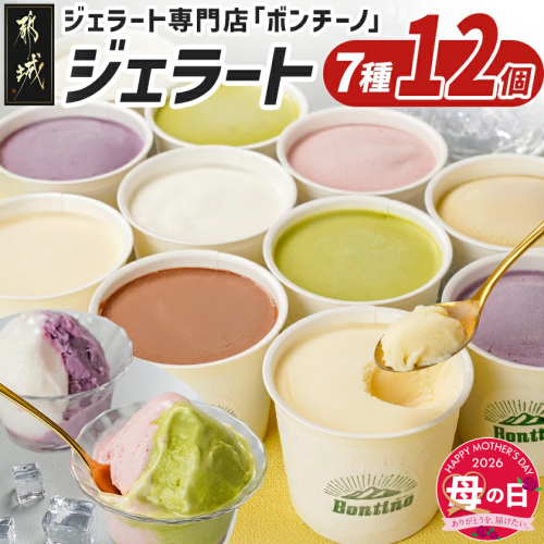 【母の日】ジェラート専門店「ボンチーノ」7種12個セット≪5月7日～10日お届け≫_MJ-1565-MG 2506591 - 宮崎県都城市