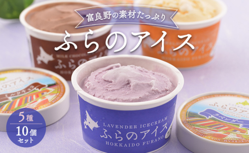 北海道富良野市 ふらの アイスクリーム 10個 5種×2個 (ディームファクトリー) アイス デザート 北海道 富良野市 道産 直送 ふらの 贈り物 ギフト 2508839 - 北海道富良野市