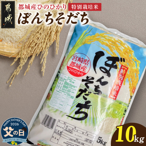 【父の日】都城産ひのひかり特別栽培米「ぼんちそだち」10kg(5kg×2袋)≪6月18日～21日お届け≫_21-N5-001-10kg-FG 2509599 - 宮崎県都城市